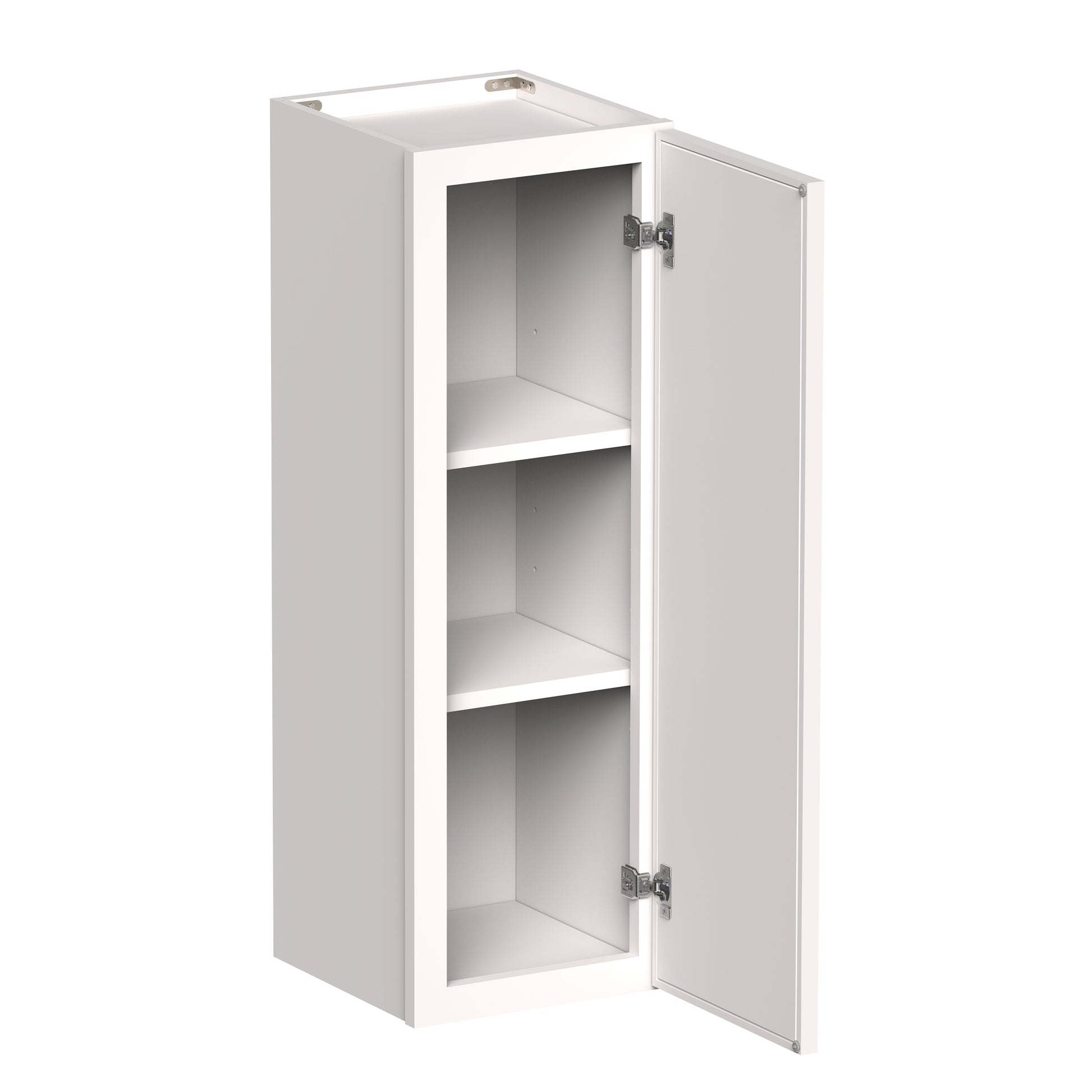 Slim Shaker Alabaster RTA 9"-12"W x 12"D x 30"/36"H Standard Wall Cabinet With 1 Door and 2 Shelves