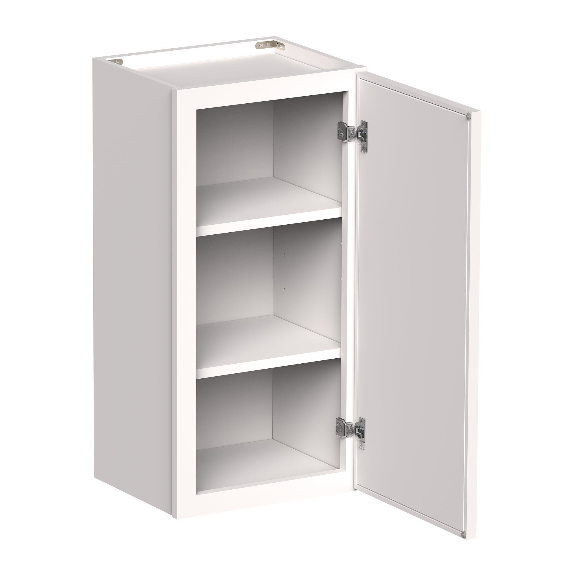Slim Shaker Alabaster RTA 9"-12"W x 12"D x 30"/36"H Standard Wall Cabinet With 1 Door and 2 Shelves