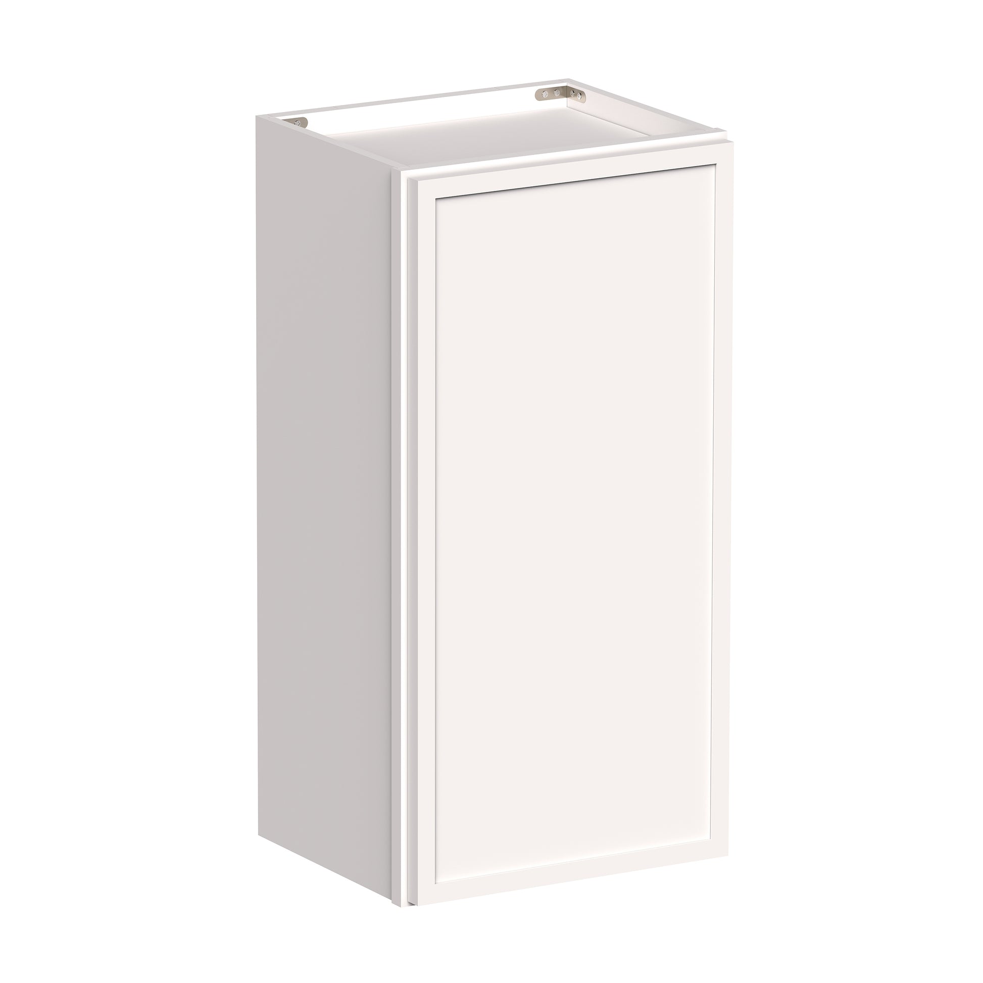 Slim Shaker Alabaster RTA 9"-12"W x 12"D x 30"/36"H Standard Wall Cabinet With 1 Door and 2 Shelves