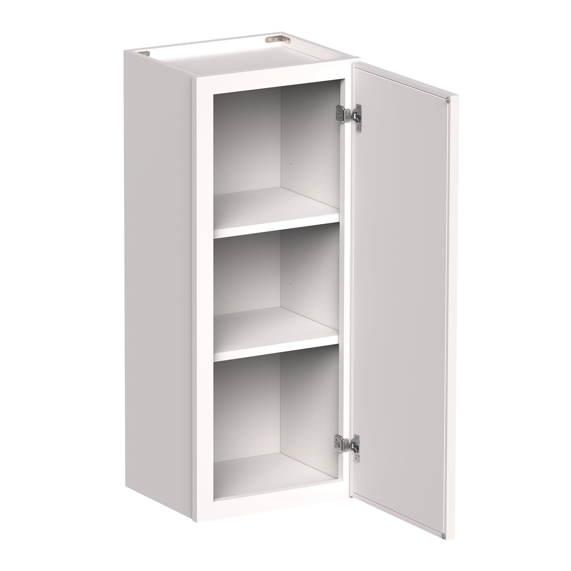 Slim Shaker Alabaster RTA 9"-12"W x 12"D x 30"/36"H Standard Wall Cabinet With 1 Door and 2 Shelves