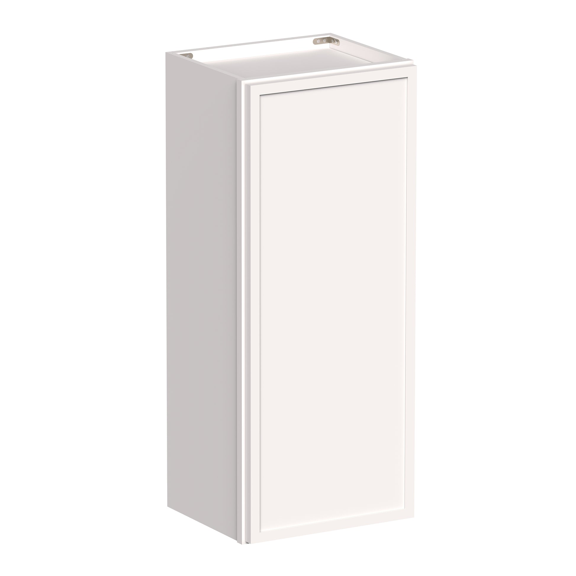 Slim Shaker Alabaster RTA 9"-12"W x 12"D x 30"/36"H Standard Wall Cabinet With 1 Door and 2 Shelves