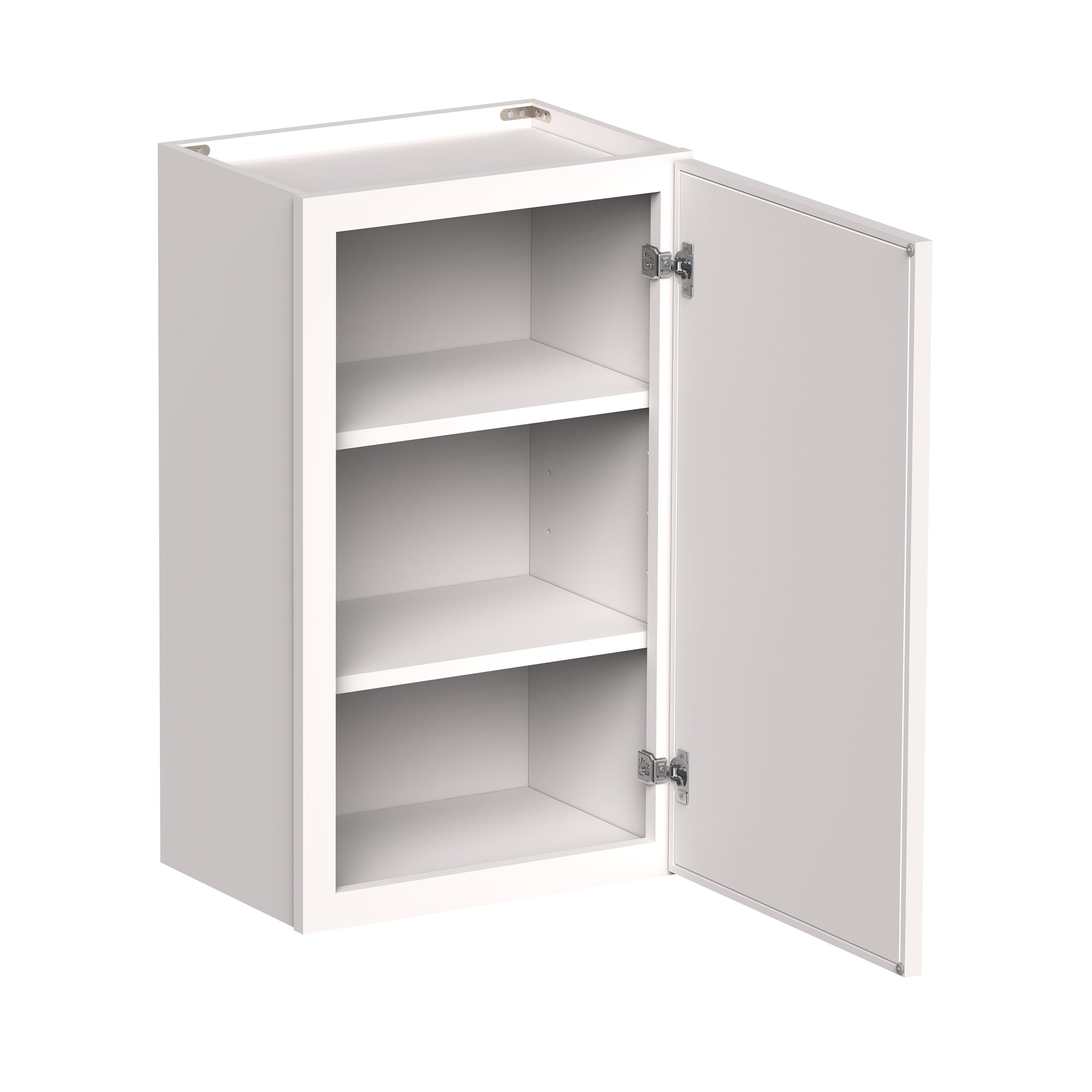 Slim Shaker Alabaster RTA 9"-12"W x 12"D x 30"/36"H Standard Wall Cabinet With 1 Door and 2 Shelves