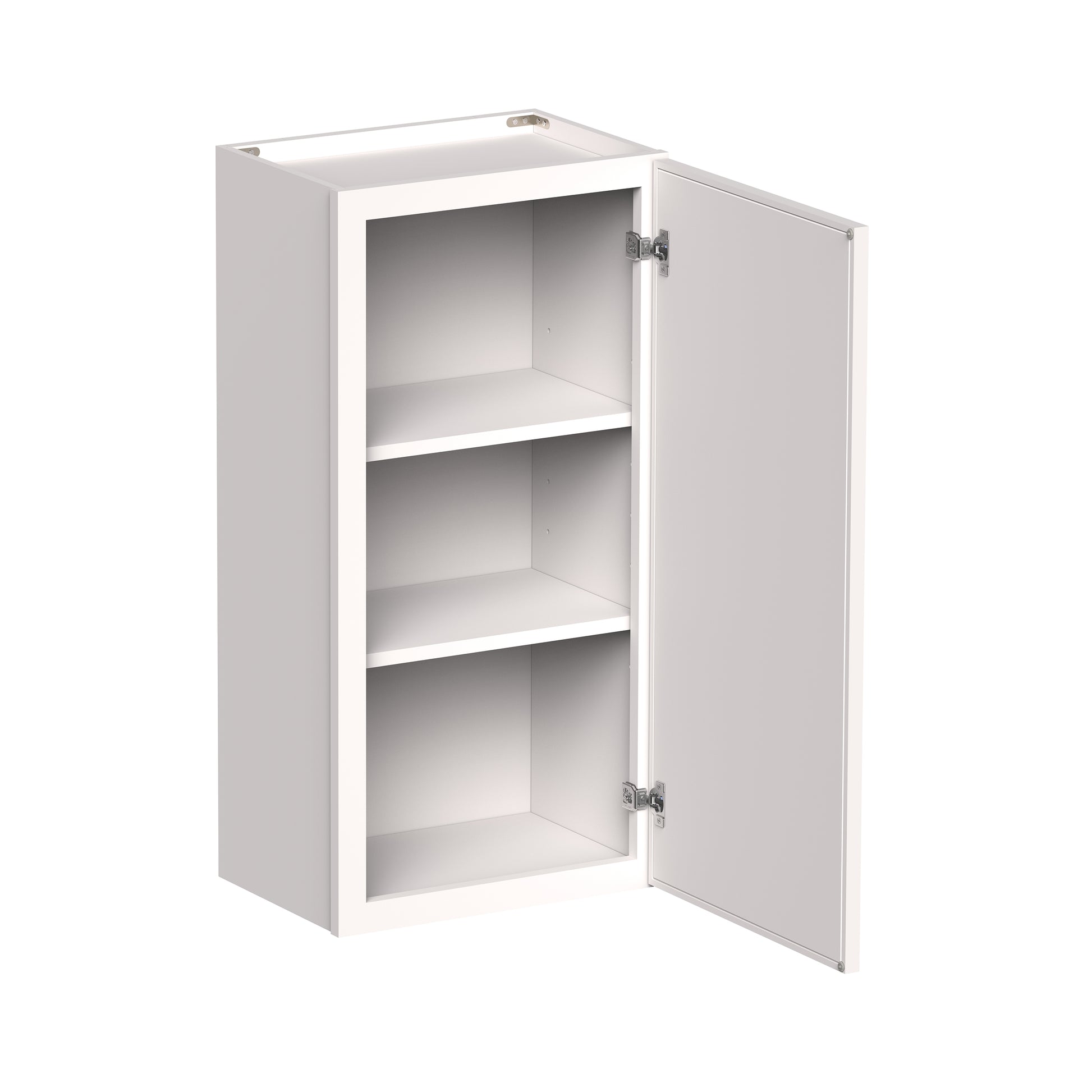Slim Shaker Alabaster RTA 9"-12"W x 12"D x 30"/36"H Standard Wall Cabinet With 1 Door and 2 Shelves