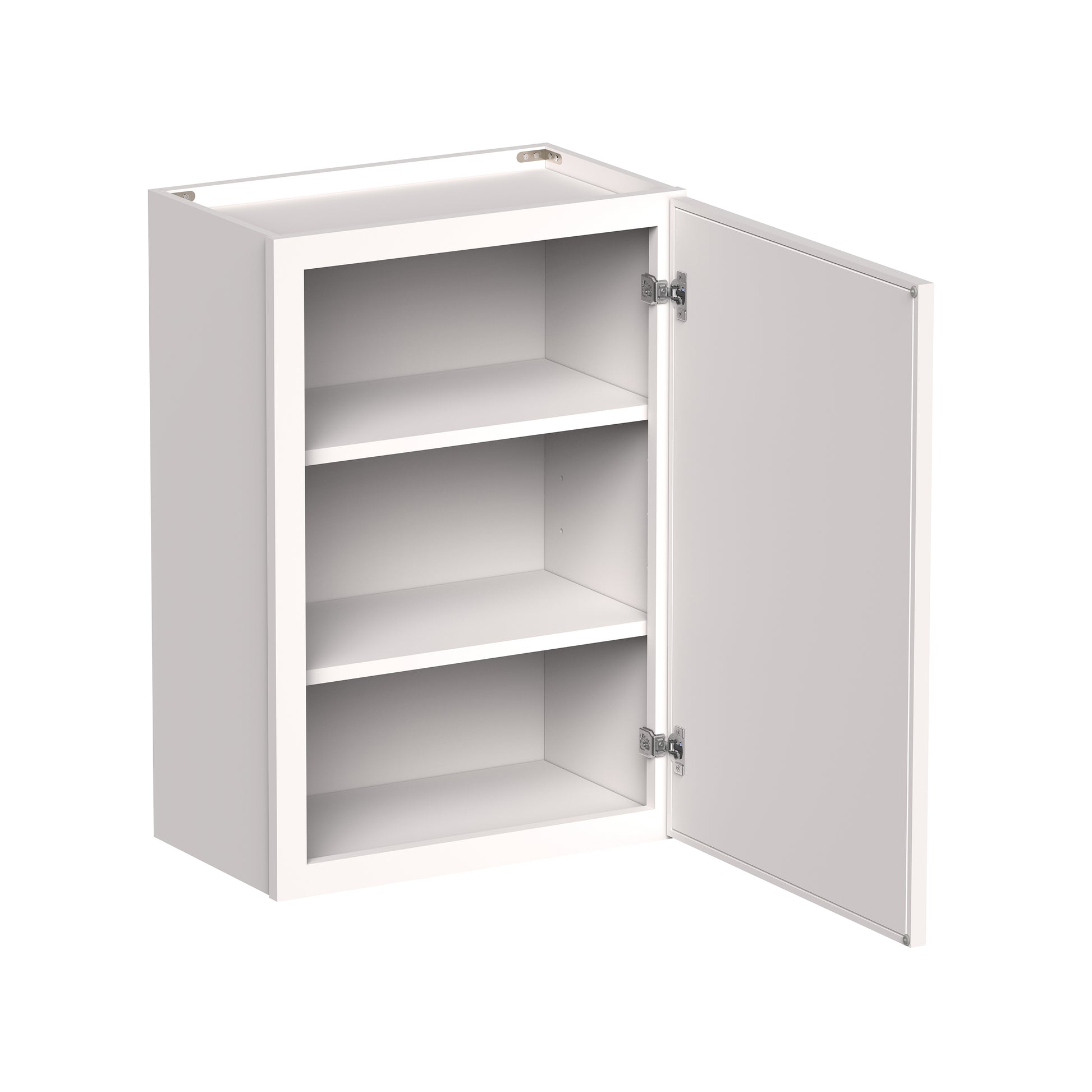 Slim Shaker Alabaster RTA 9"-12"W x 12"D x 30"/36"H Standard Wall Cabinet With 1 Door and 2 Shelves