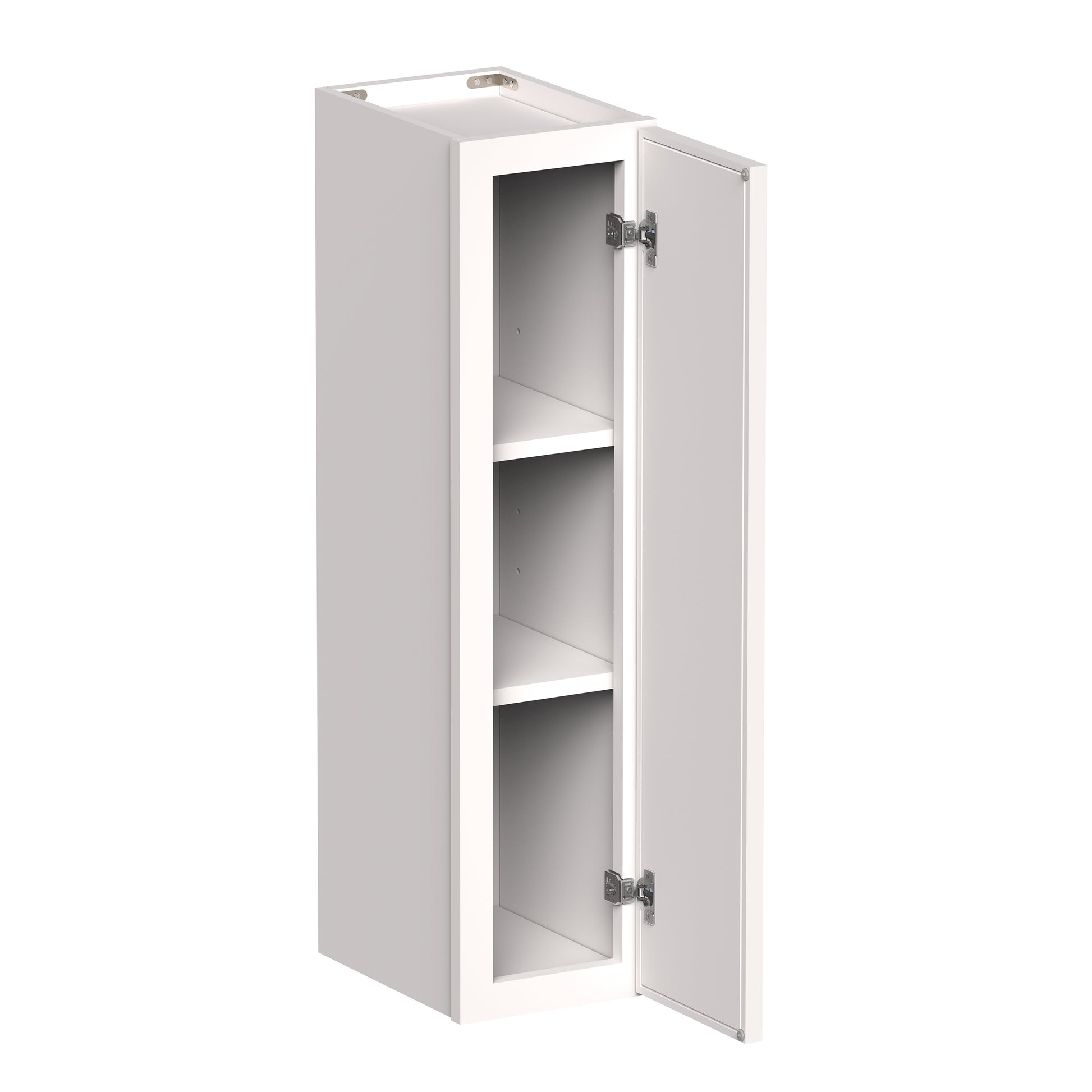 Slim Shaker Alabaster RTA 9"-12"W x 12"D x 30"/36"H Standard Wall Cabinet With 1 Door and 2 Shelves