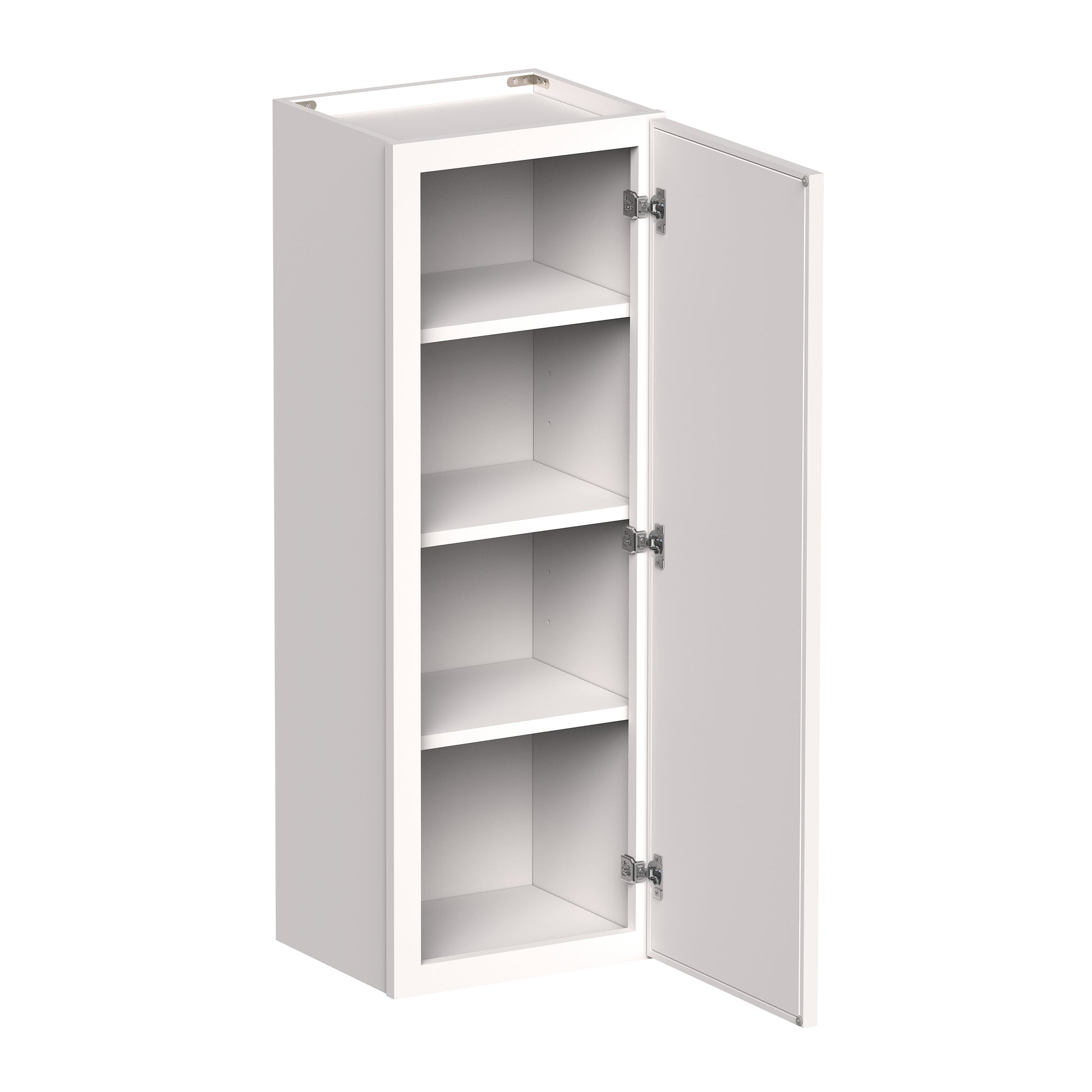 Slim Shaker Alabaster RTA 9"-12"W x 12"D x 42"H Standard Wall Cabinet With 1 Door and 3 Shelves