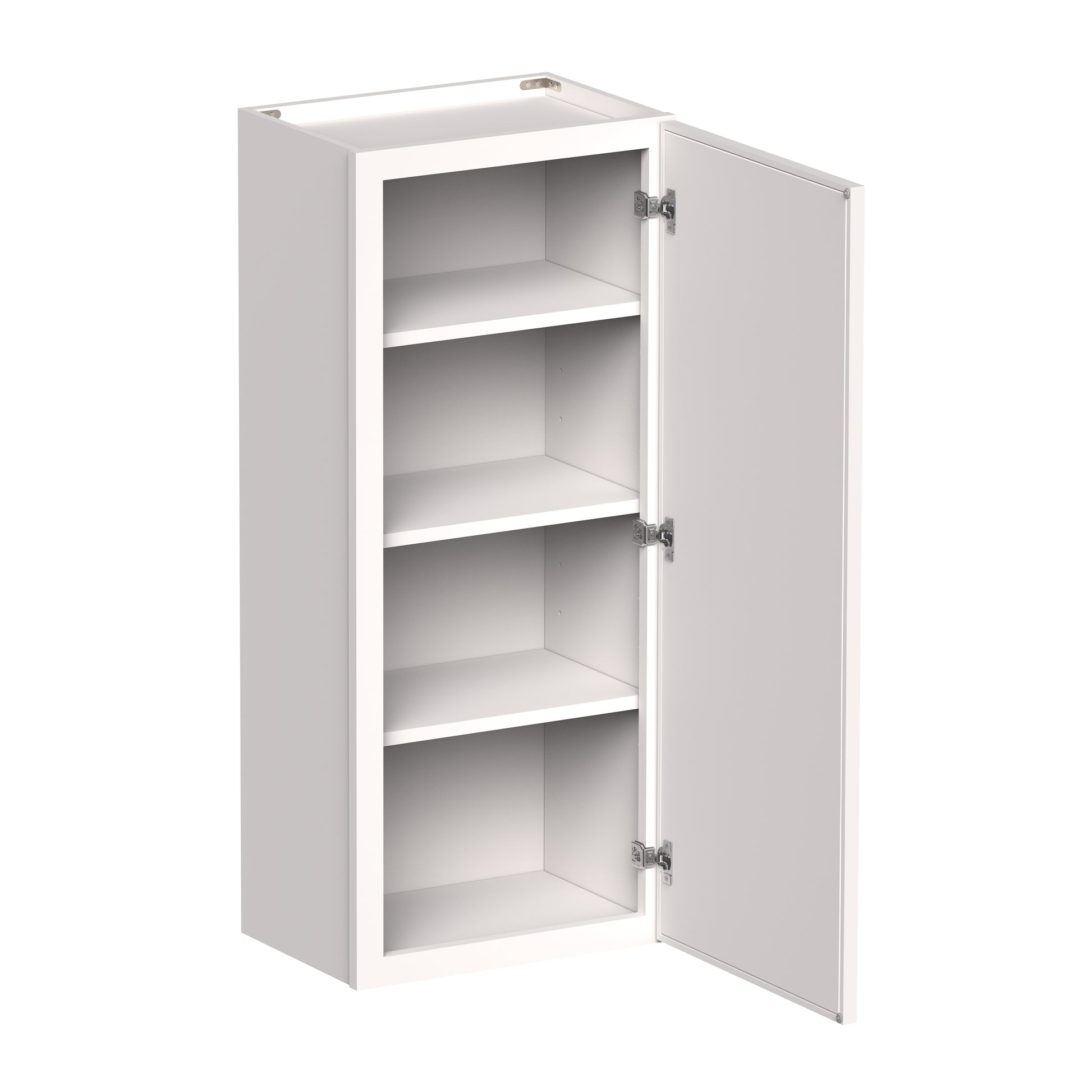Slim Shaker Alabaster RTA 9"-12"W x 12"D x 42"H Standard Wall Cabinet With 1 Door and 3 Shelves