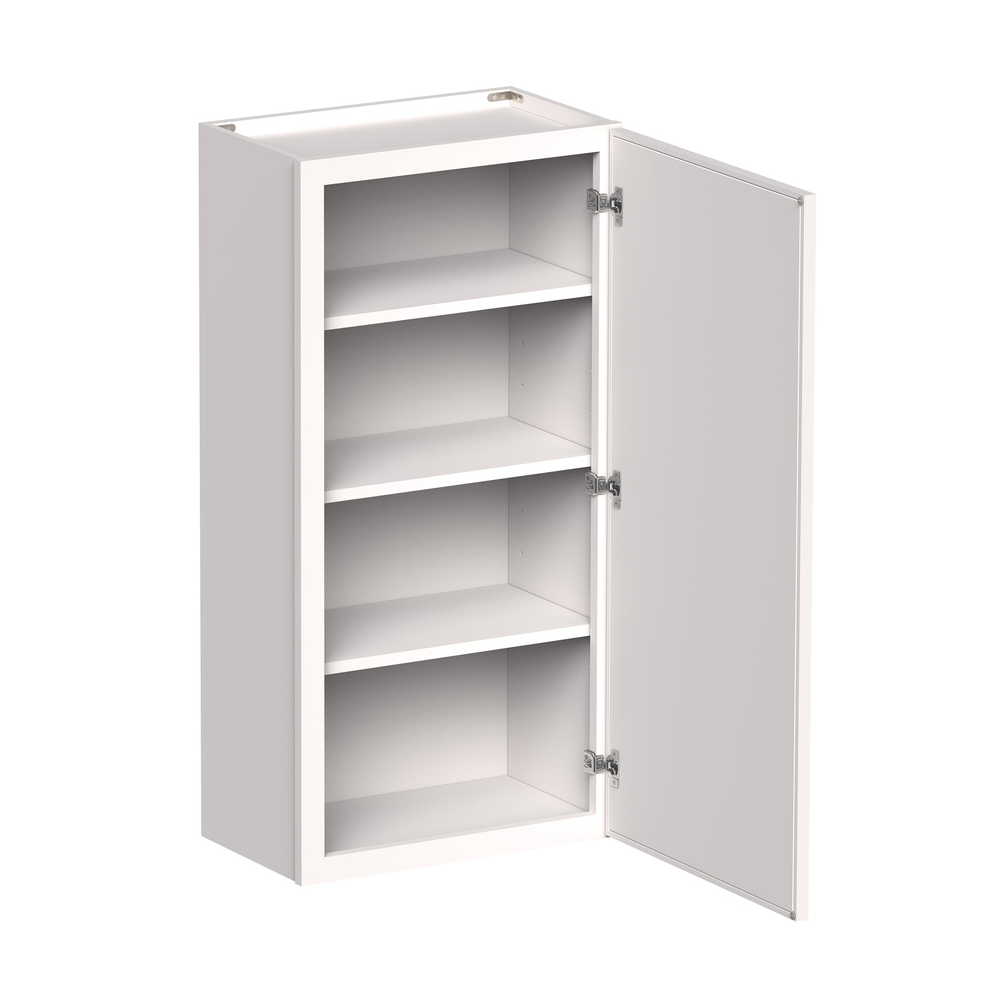Slim Shaker Alabaster RTA 9"-12"W x 12"D x 42"H Standard Wall Cabinet With 1 Door and 3 Shelves