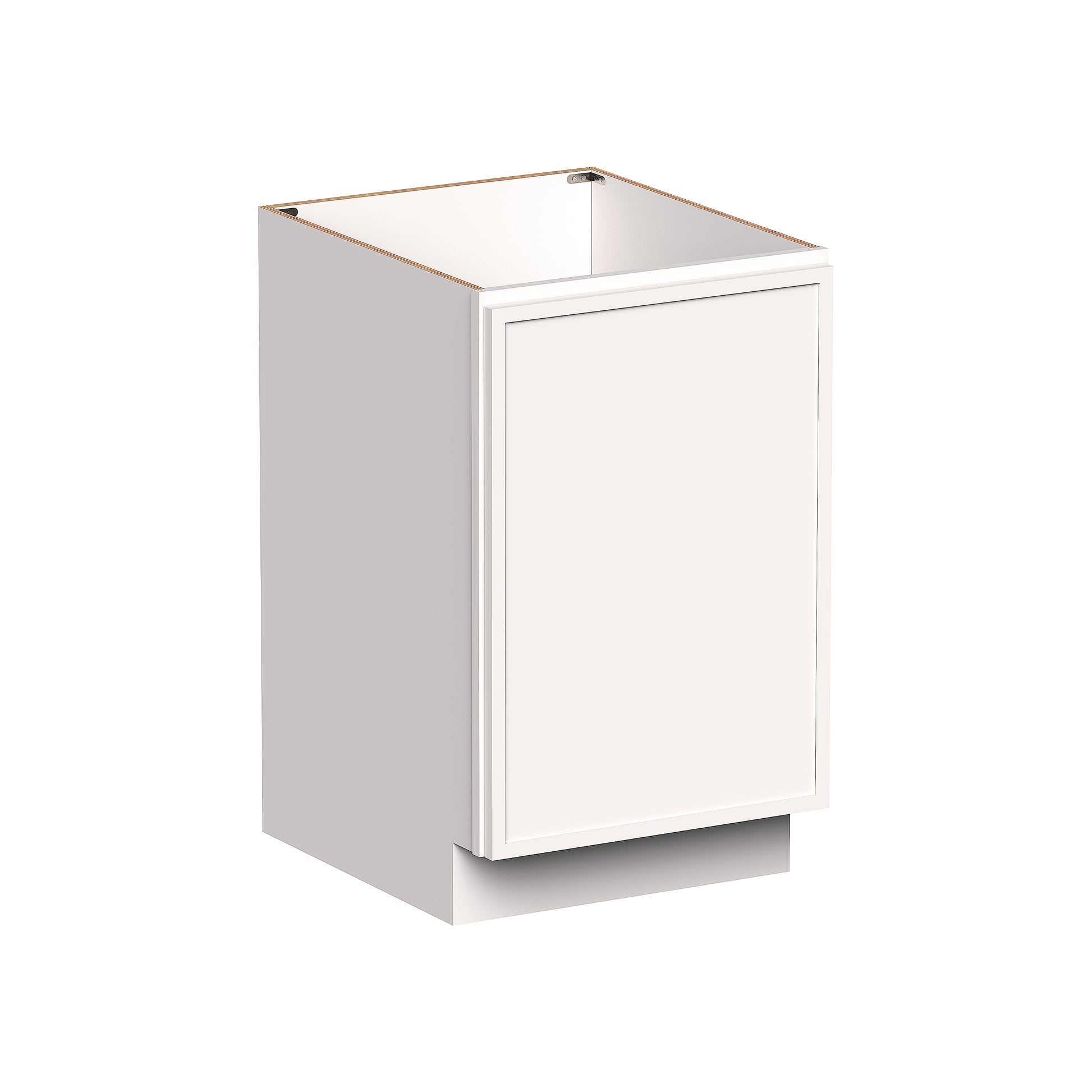 Slim Shaker Alabaster RTA 9"- 21"W x 24"D x 34.5"H Full Height Door Base Cabinet With 1 Door and 1 Shelves