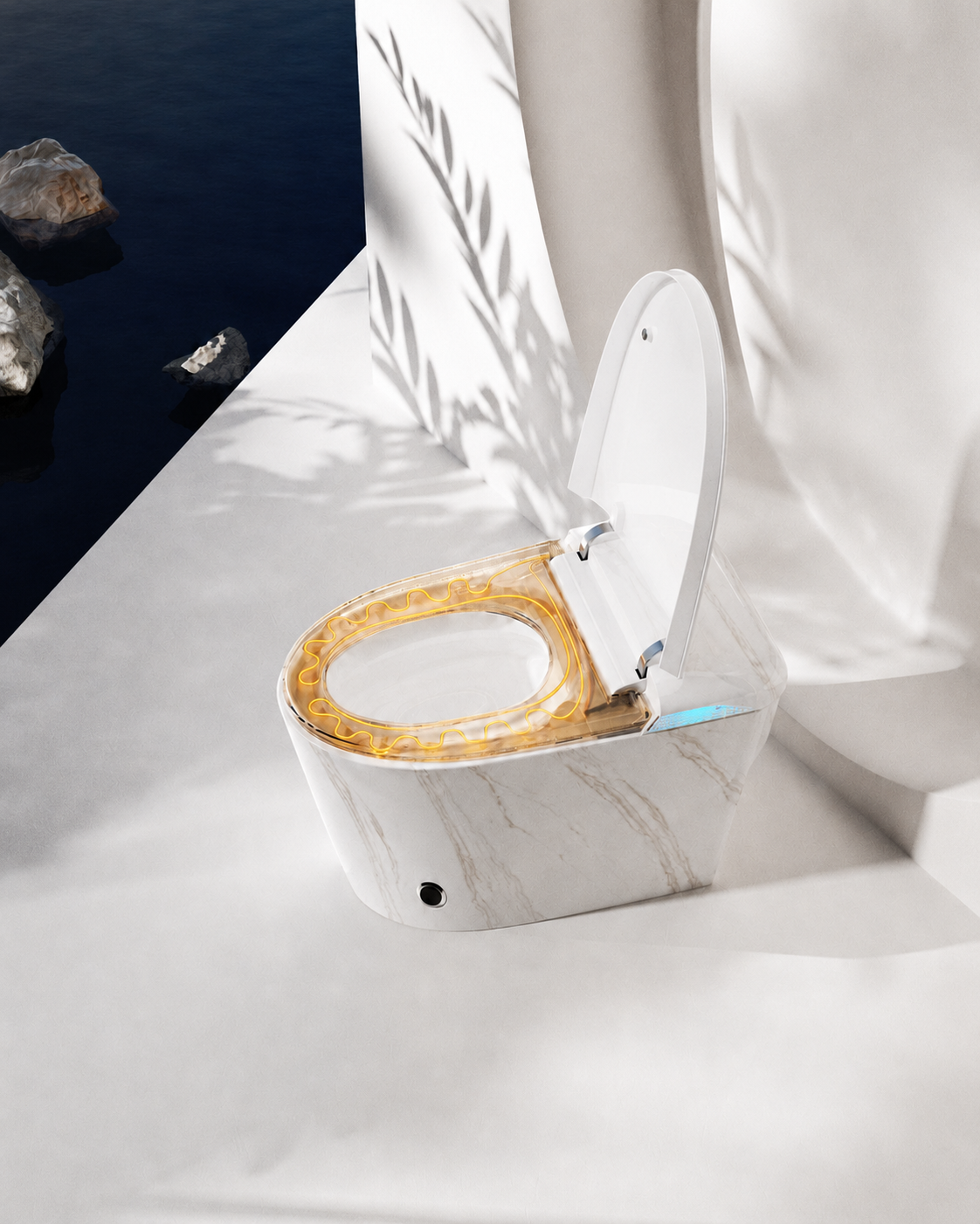 Smart Toilet with Auto Open & Close, Auto Flush, Heated Seat, Warm Water Wash, Dryer, UV Nozzle Care, ADA Height
