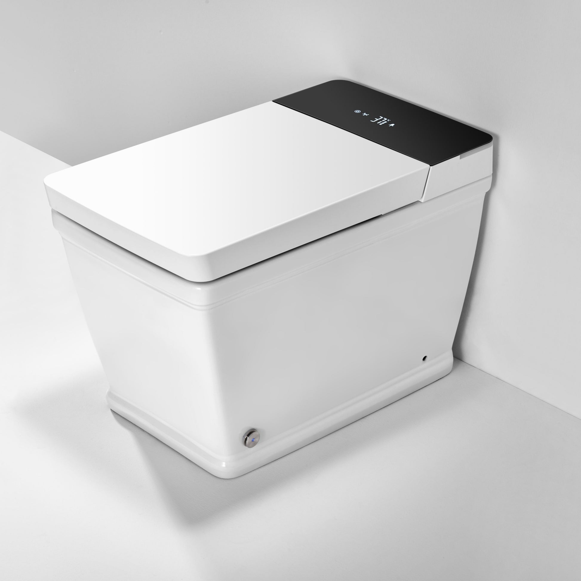 White Elongated Smart Bidet Toilet with UV Sterilization and Remote Control