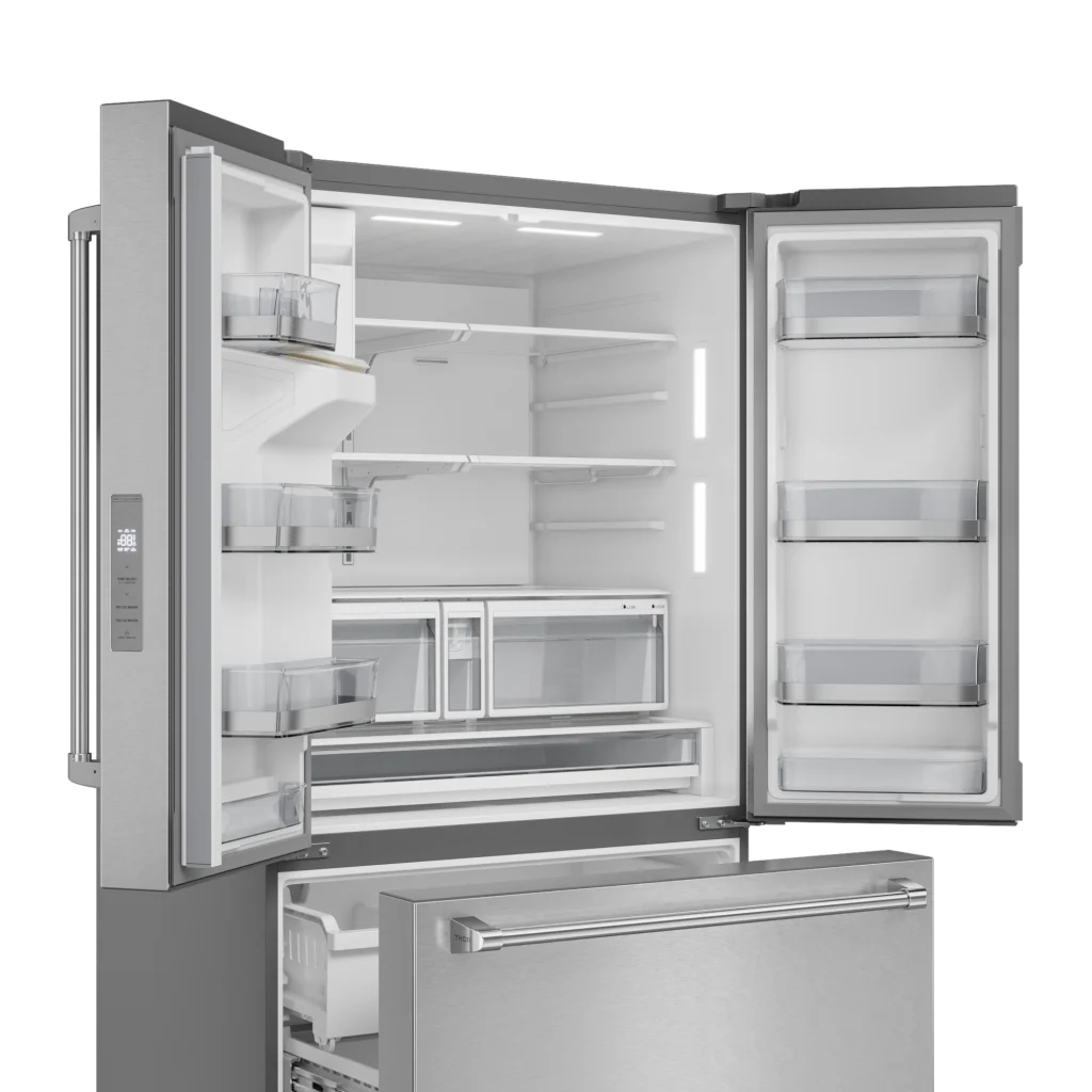 36 Inch Professional French Door Refrigerator with Ice and Water Dispenser