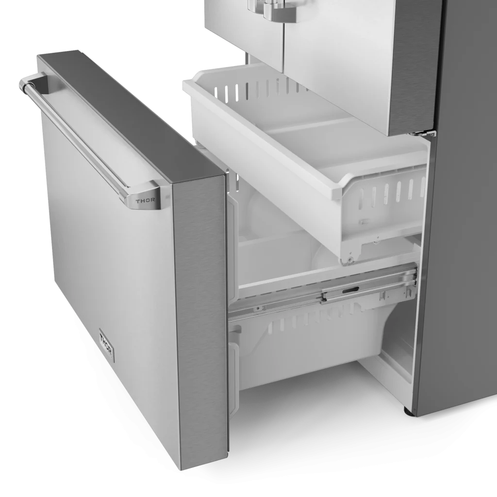 36 Inch Professional French Door Refrigerator with Ice and Water Dispenser