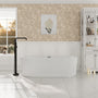 59"/67" Linear Acrylic Stand Alone Soaker Tub with cUPC Certified, Glossy White