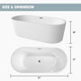 59"/67" Linear Acrylic Stand Alone Soaker Tub with cUPC Certified, Glossy White