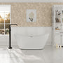 67" Acrylic Freestanding Twin Slipper Bathtub with Overflow and Pop-up Drain