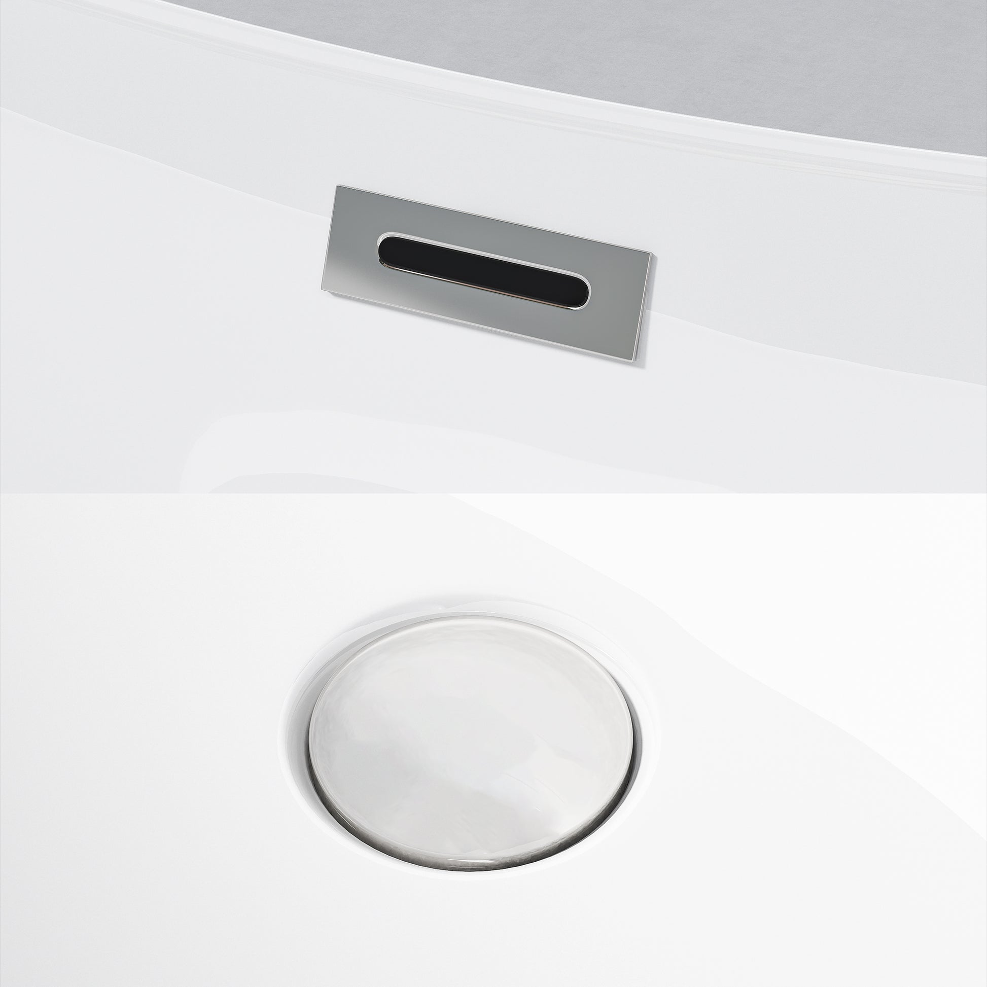 67" Acrylic Freestanding Twin Slipper Bathtub with Overflow and Pop-up Drain