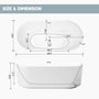 59"/67" Acrylic Freestanding Bathtub with Unique Pleated Design