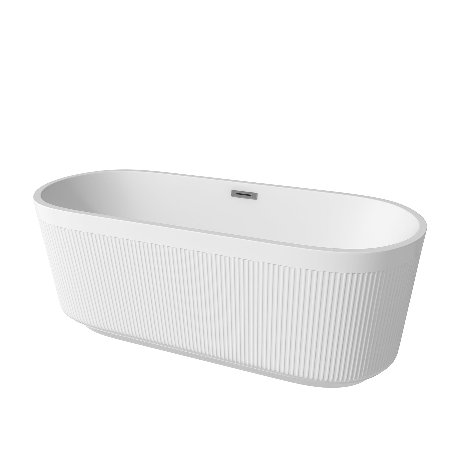 59"/67" Acrylic Freestanding Bathtub with Unique Pleated Design