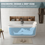 59"/67" Acrylic Freestanding Bathtub with Unique Pleated Design