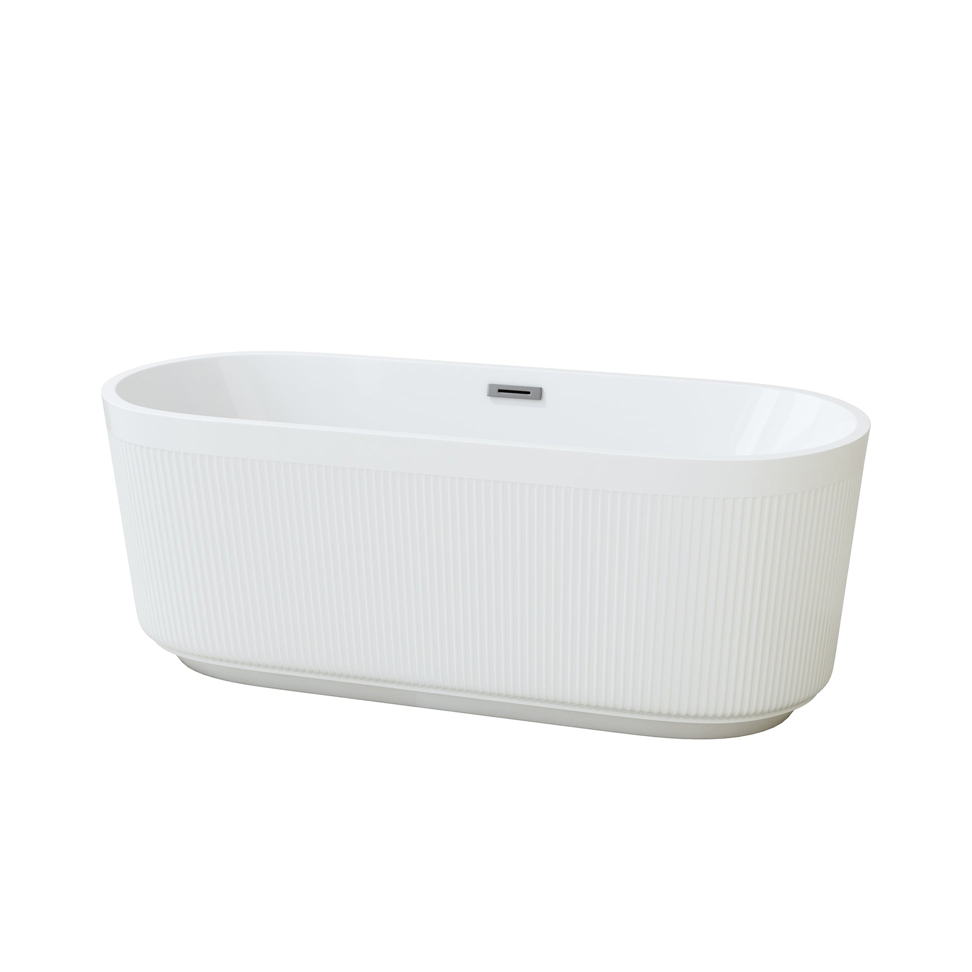 59"/67" Acrylic Freestanding Bathtub with Unique Pleated Design