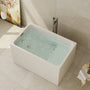 43" Gloss White Rectangule Acrylic Freestanding Bathtub with&without Built-in Seat