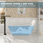 67" Special-Shaped Acrylic Freestanding Slipper Bathtub in Gloss White with Overflow and Drain