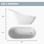 67" Special-Shaped Acrylic Freestanding Slipper Bathtub in Gloss White with Overflow and Drain