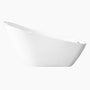 67" Special-Shaped Acrylic Freestanding Slipper Bathtub in Gloss White with Overflow and Drain