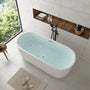 59"/69" Oval Acrylic Freestanding Bathtub with Unique Pleated Design
