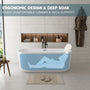 59"/69" Oval Acrylic Freestanding Bathtub with Unique Pleated Design