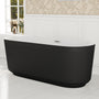 59"/69" Oval Acrylic Freestanding Bathtub with Unique Pleated Design