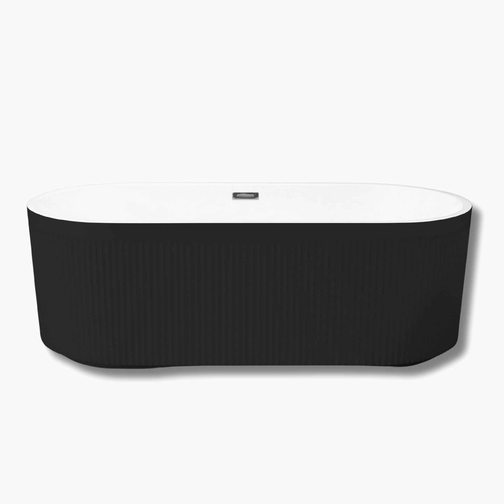 59"/69" Oval Acrylic Freestanding Bathtub with Unique Pleated Design