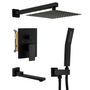 10 in. Wall Mount Rainfall Dual Shower Head System with Tub Shower Faucet