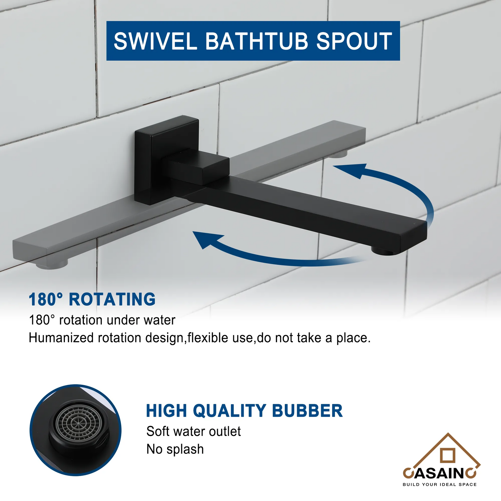 10 in. Wall Mount Rainfall Dual Shower Head System with Tub Shower Faucet