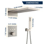 Wall-Mounted Rainfall & Waterfall Shower Head System with Handheld Shower