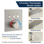 Wall-Mounted Rainfall & Waterfall Shower Head System with Handheld Shower