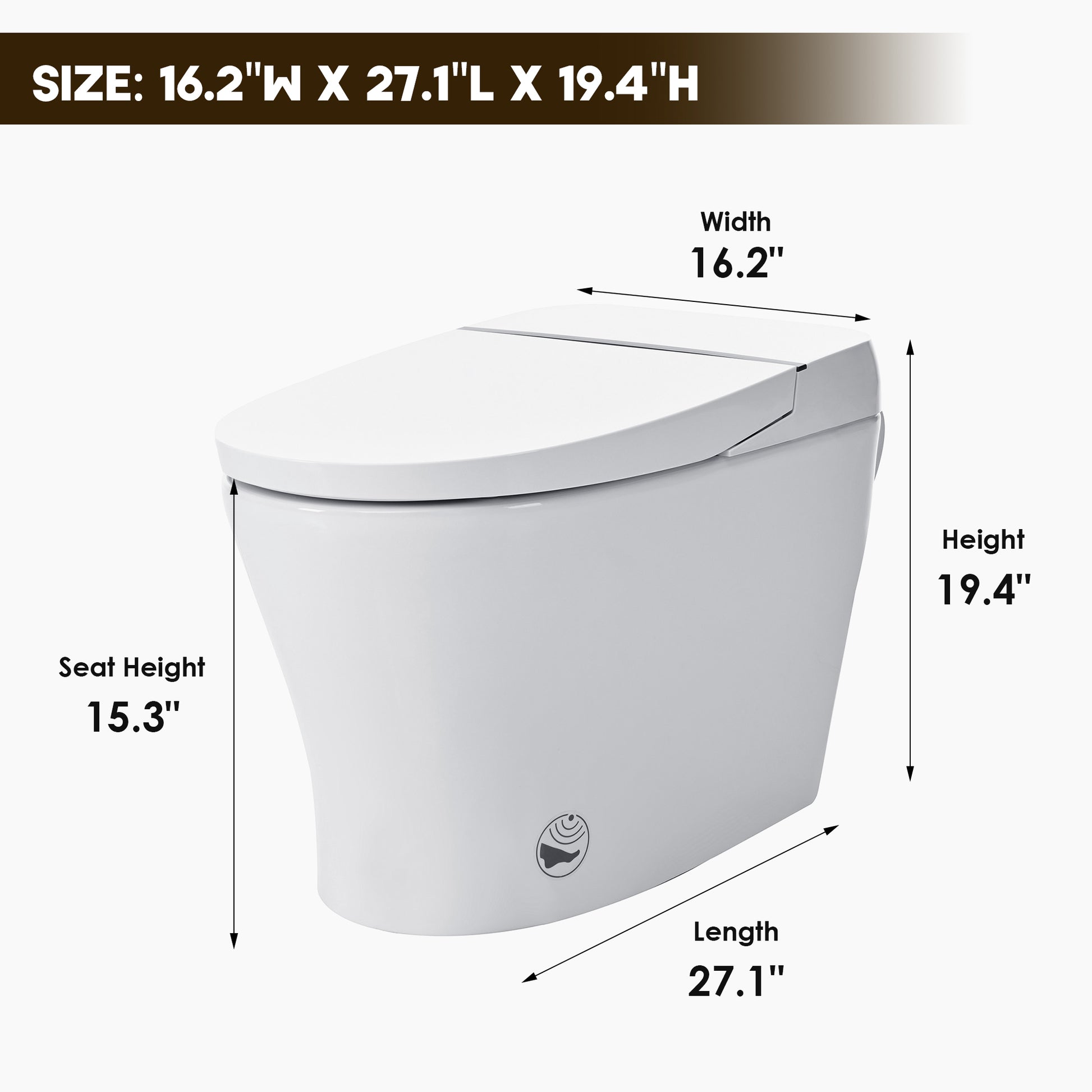 Heated Seat Smart Toilet with Dual Flush 1/1.28 GPF and Adjustable Temperature