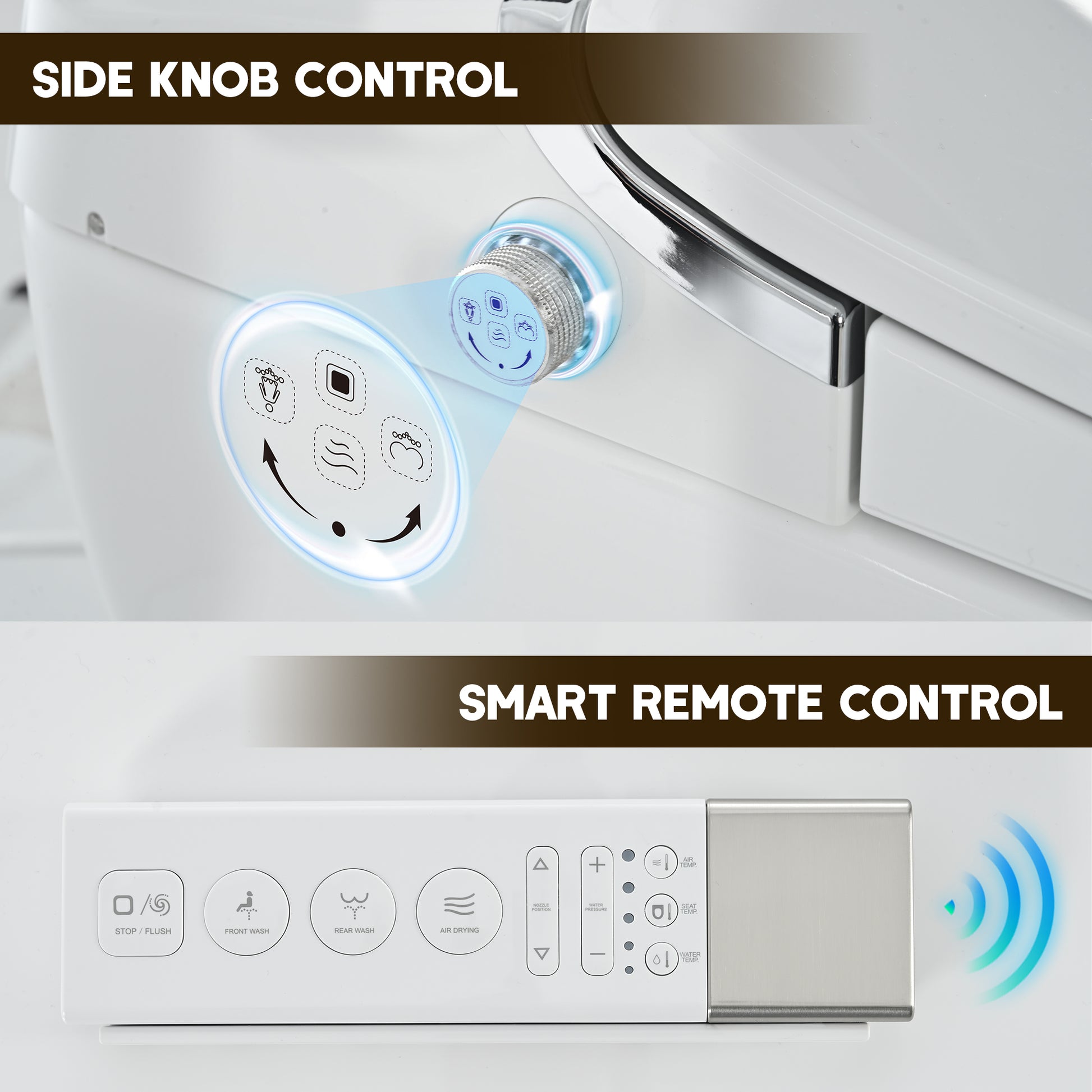 Elongated Smart Bidet Toilet with Heated Seat, Dryer and Warm Water