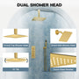 12-inch 3-Function Ceiling Mounted Thermostatic Shower System with Dual Shower Heads