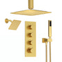 12-inch 3-Function Ceiling Mounted Thermostatic Shower System with Dual Shower Heads