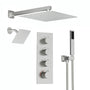 12-inch 3-Function Thermostatic Dual Shower System with Handheld