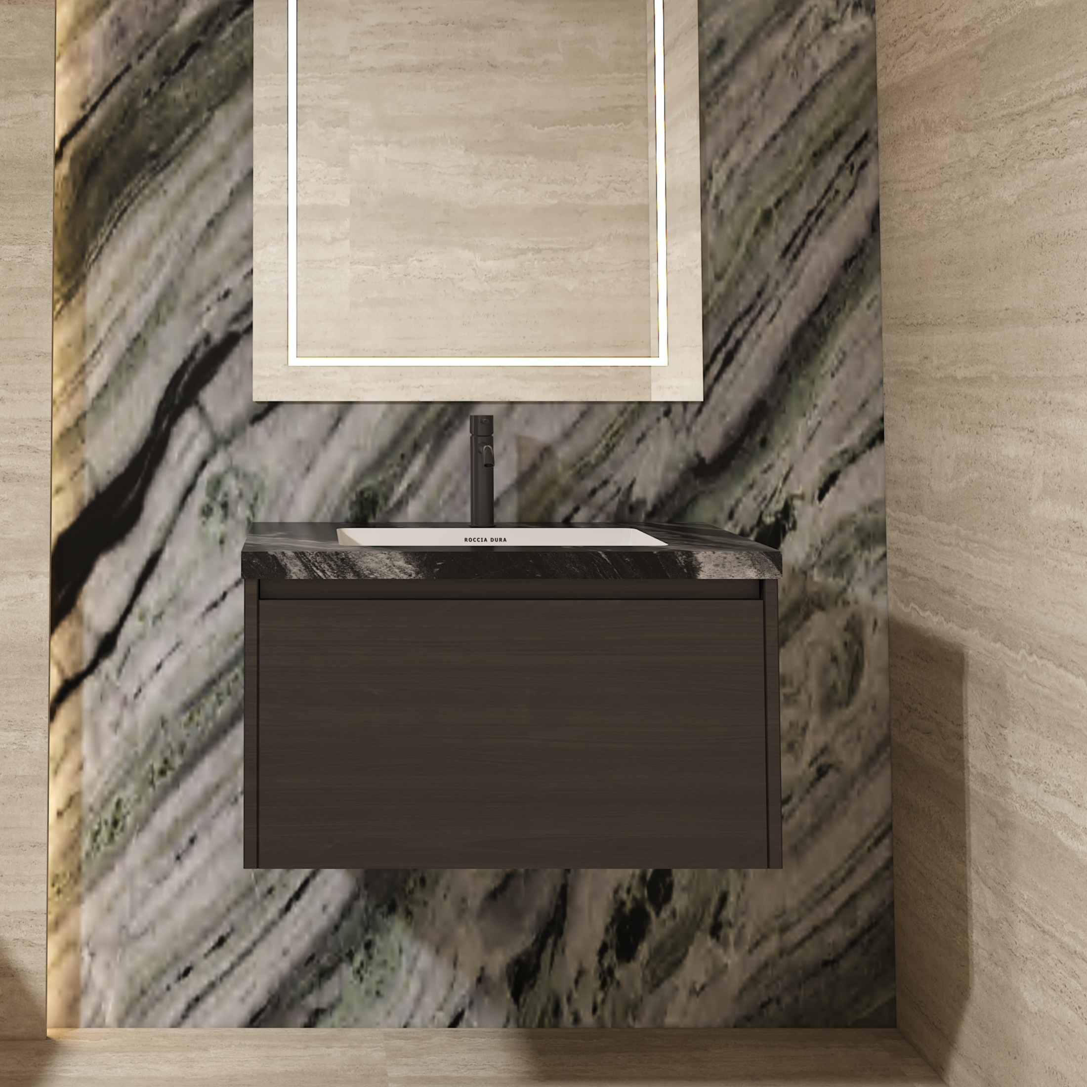 42"Seamless Porcelain Bathroom Vanity Top with Integrated Sink, Single Sink Design