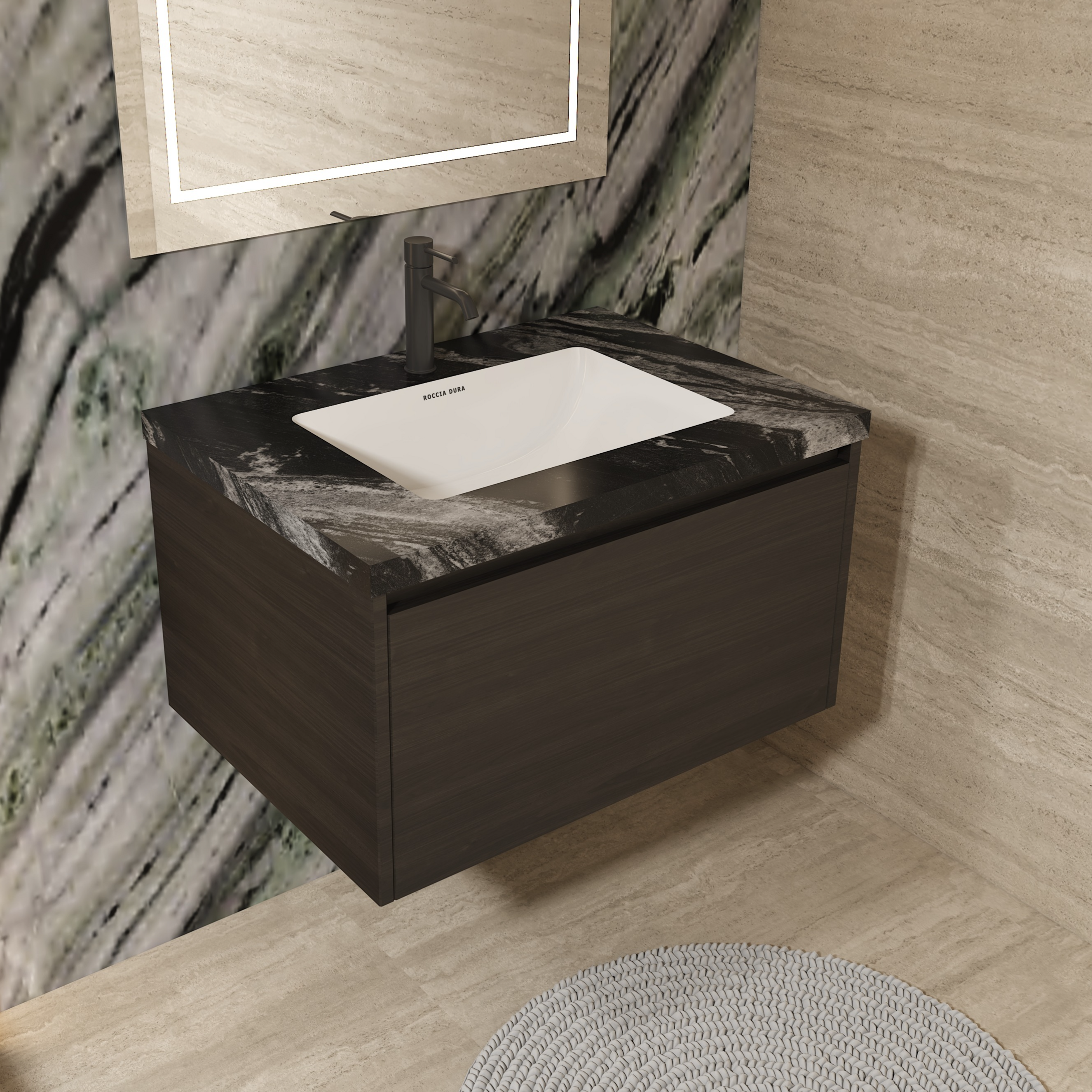 30"Seamless Porcelain Single Sink Bathroom Vanity Top Only with Integrated Sink