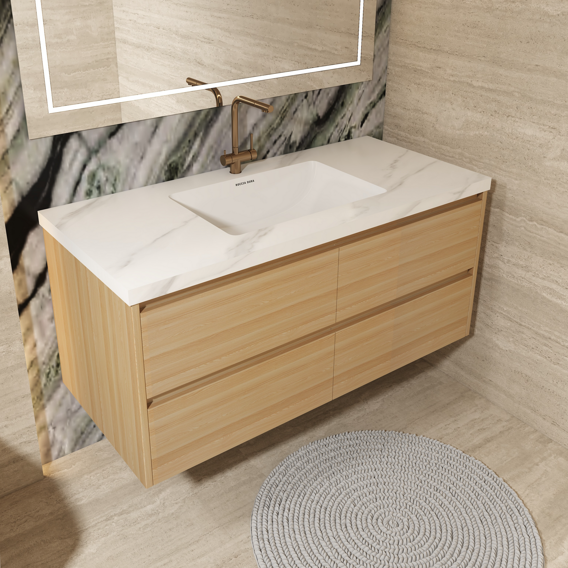 30"Seamless Porcelain Single Sink Bathroom Vanity Top Only with Integrated Sink