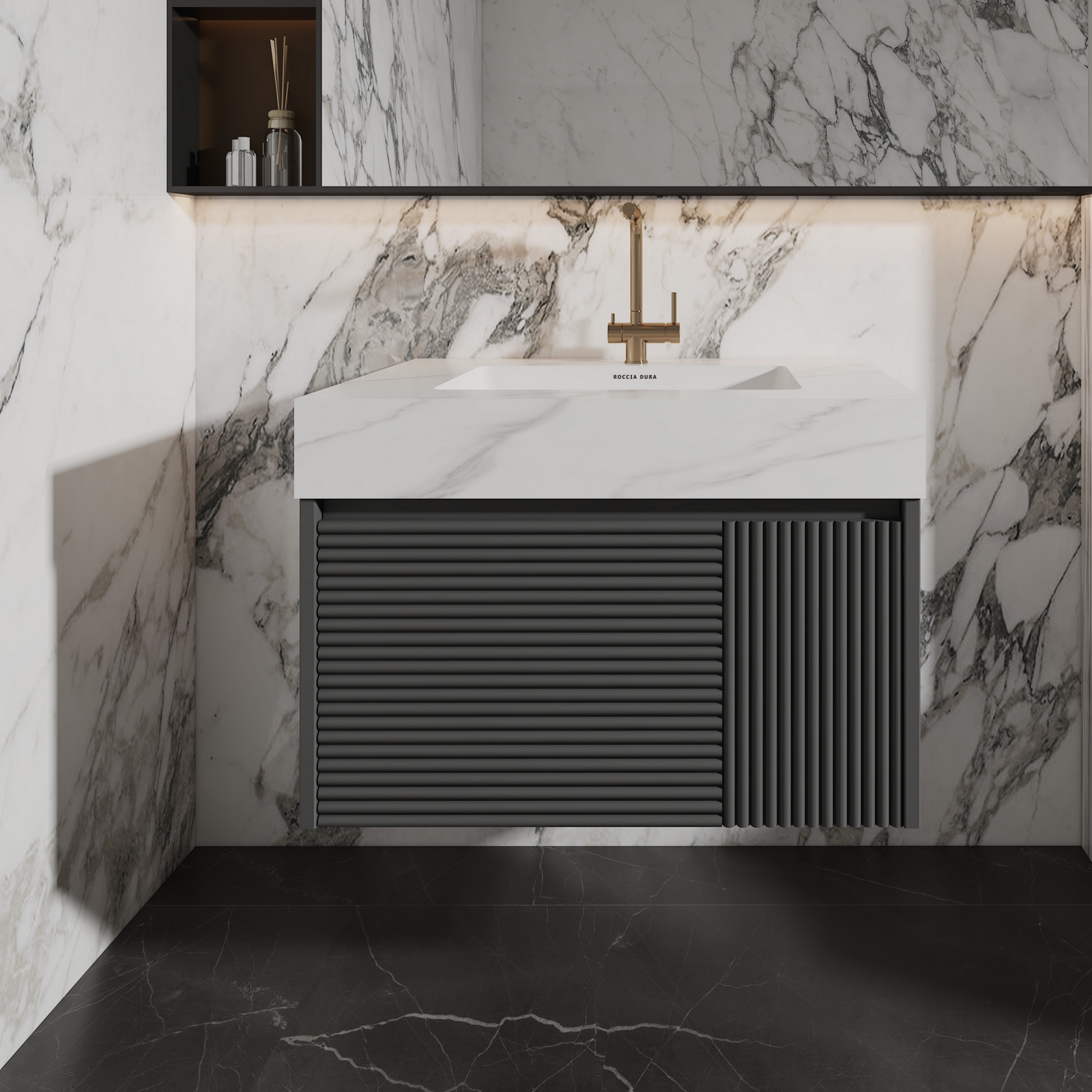 48"Seamless Porcelain Single Sink Bathroom Vanity Top Only with Integrated Sink