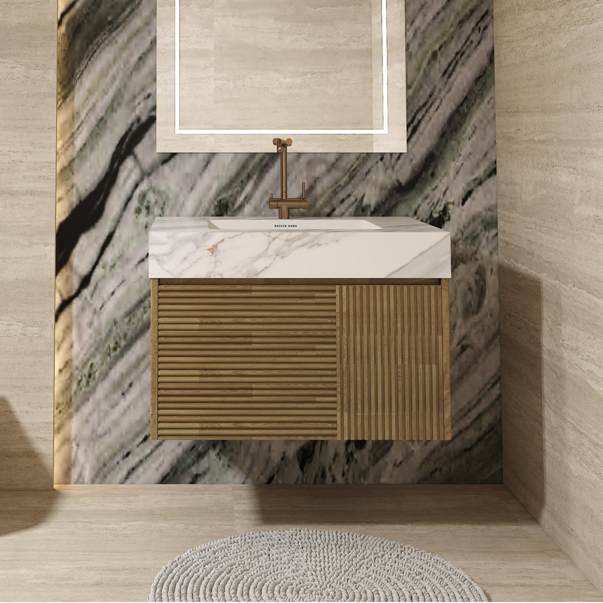 42" Porcelain Seamless Single Sink Bathroom Vanity Top Only