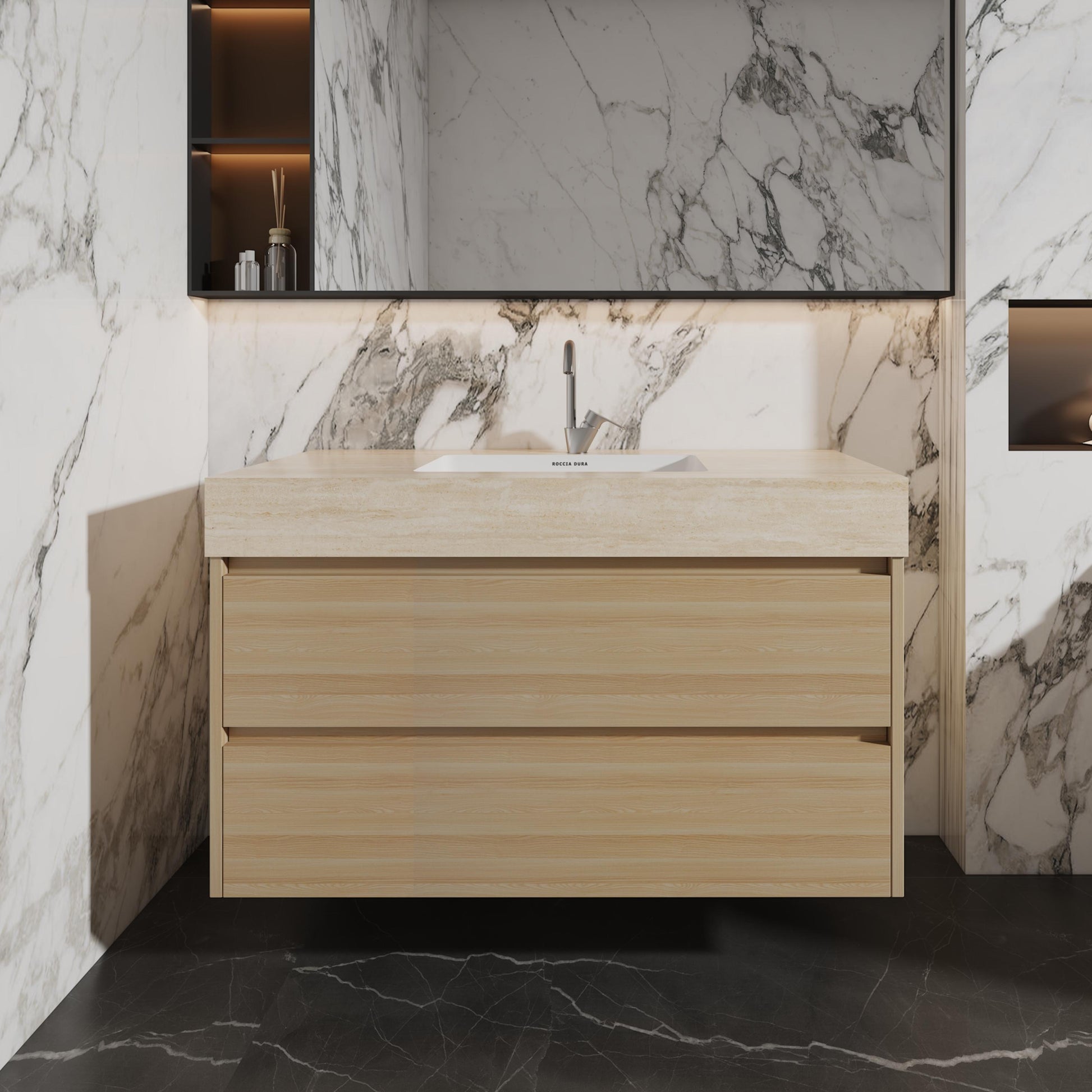 42" Porcelain Seamless Single Sink Bathroom Vanity Top Only