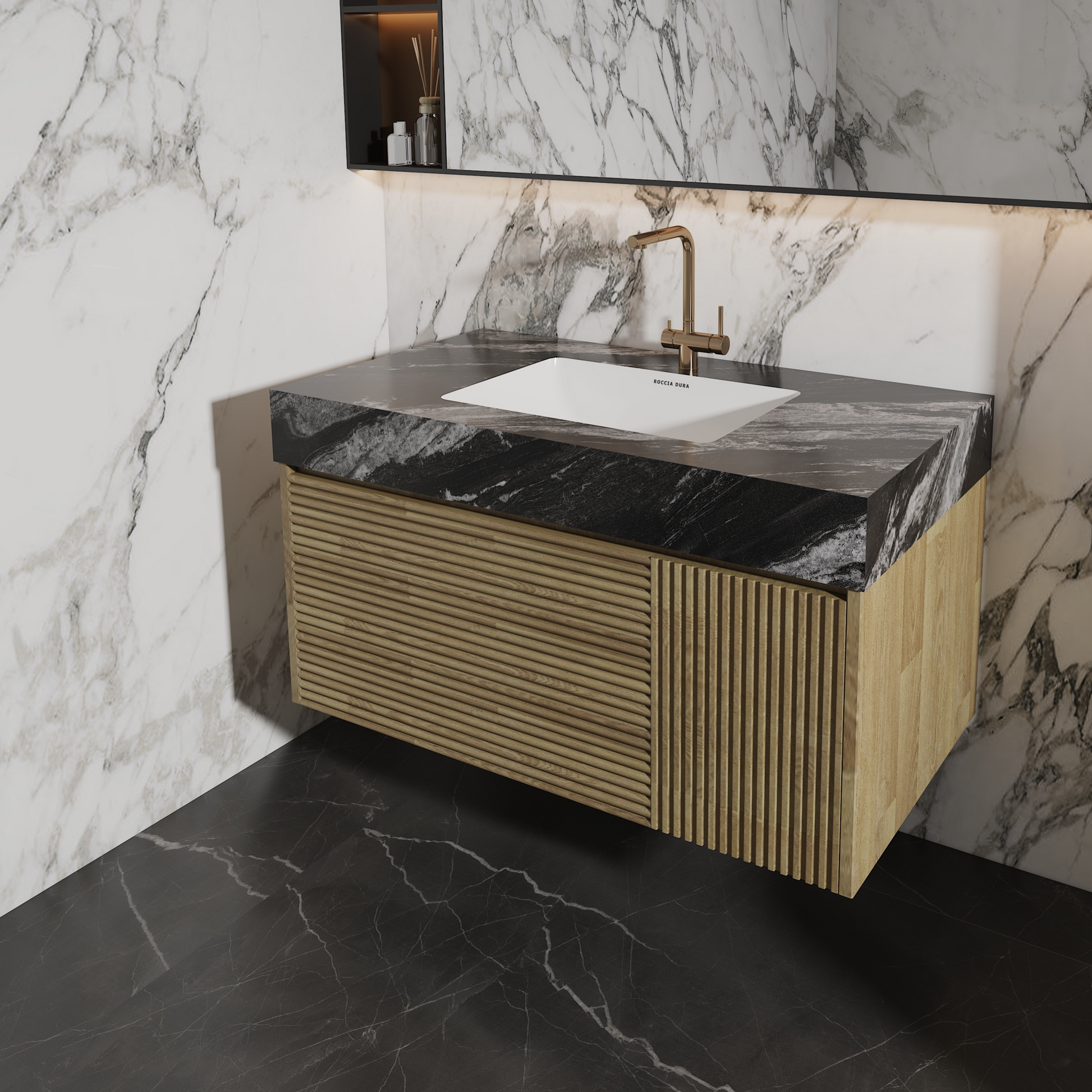 42" Porcelain Seamless Single Sink Bathroom Vanity Top Only