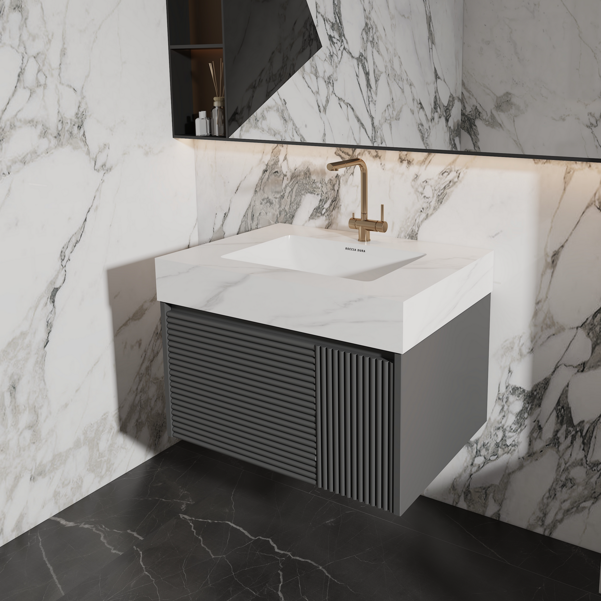 36"Porcelain Seamless Single Sink Bathroom Vanity Top Only
